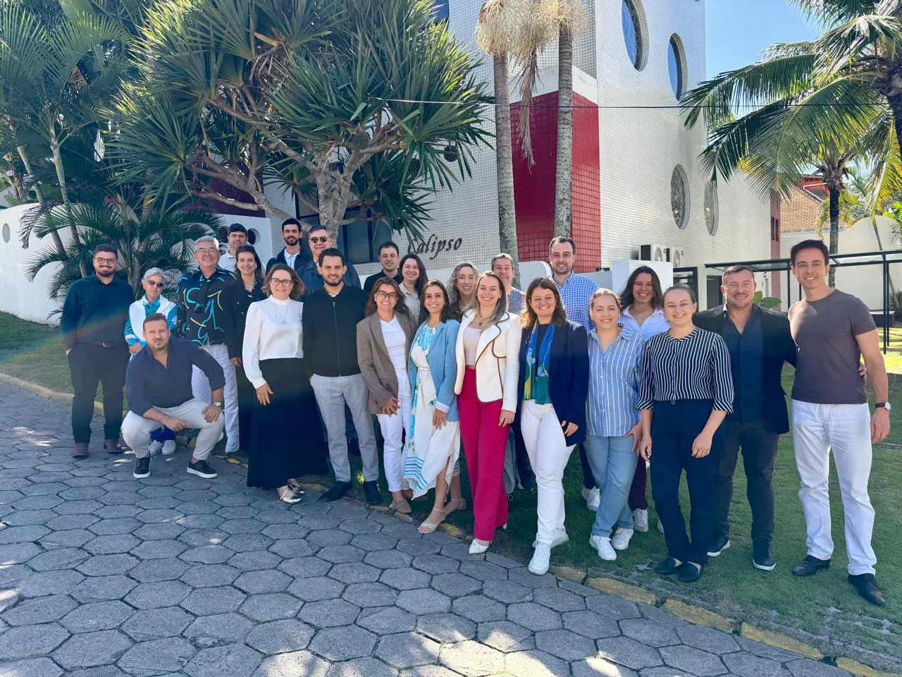 Turma reunida no encontro presencial